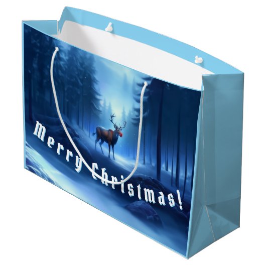 Schattige Rendieren Winter Wonderland Vakantie Groot Cadeauzakje (Achterkant Gekanteld)
