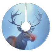 Schattige Rendieren Winter Wonderland Vakantie Kerstboom Rok (Voorkant)