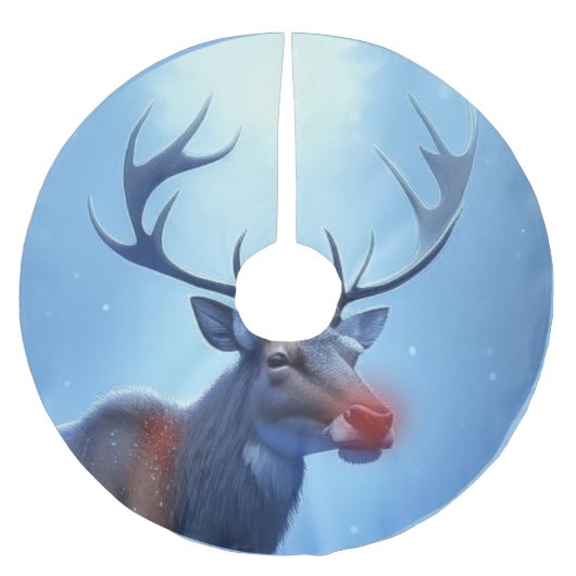 Schattige Rendieren Winter Wonderland Vakantie Kerstboom Rok (Voorkant)