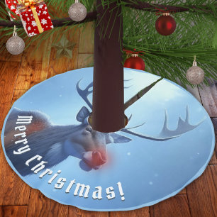 Schattige Rendieren Winter Wonderland Vakantie Kerstboom Rok