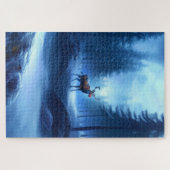 Schattige Rendieren Winter Wonderland Vakantie Legpuzzel (Horizontaal)