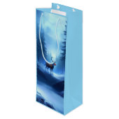 Schattige Rendieren Winter Wonderland Vakantie Wijn Cadeautas (Achterkant Gekanteld)