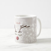 Schattige rendiergezicht, Bokeh Koffiemok (Voorkant rechts)