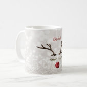 Schattige rendiergezicht, Bokeh Koffiemok (Voorkant links)