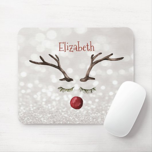 Schattige rendiergezicht, Bokeh Muismat (Met muis)