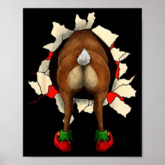 Schattige Rendierkont Doorbraak Kerstmis Poster (Voorkant)