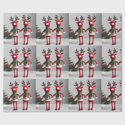 Schattige rendierpapier cadeaupapier (Vlak)