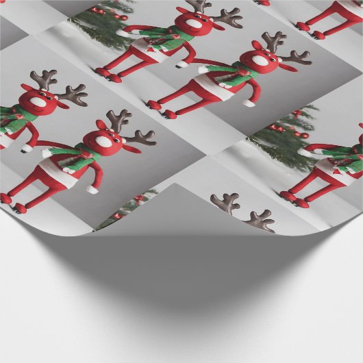 Schattige rendierpapier cadeaupapier (Hoek)