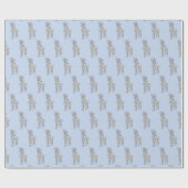 Schattige rendierpatroon Modern Blue Christmas Cadeaupapier (Vlak)