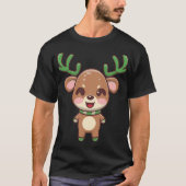 Schattige rendierpersoneel met kerstmis t-shirt (Voorkant)