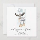 Schattige rendierscript Vrolijke kerst Kaart Notitiekaartje (Voorkant)