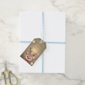 Schattige rendiersoorten, Branches Stars Confetti Cadeaulabel (Met Touw)