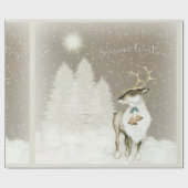 Schattige rendiervernieuwing in de winter cadeaupapier (Vlak)