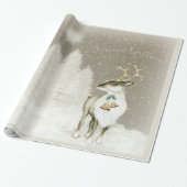 Schattige rendiervernieuwing in de winter cadeaupapier (Uitgerold)