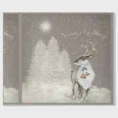 Schattige rendiervernieuwing in de winter cadeaupapier (Vlak)