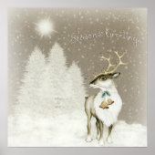 Schattige rendiervernieuwing in de winter poster (Voorkant)