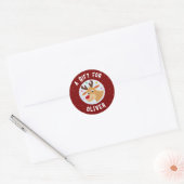 Schattige rendiervlokken Kindernaam Kerstmis  Ronde Sticker (Envelop)