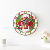 schattige rendiervriendelijke kerst grote klok (Huis)