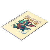 Schattige rennende Boek Draak Notitieboek (Linkerzijde)