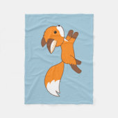 Schattige Rennende Vos op Blauw Fleece Deken (Voorkant)