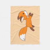 Schattige Rennende Vos op Crème Fleece Deken (Voorkant)