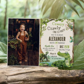 Schattige reptiel thema Kind verjaardagsfeestje fo Kaart