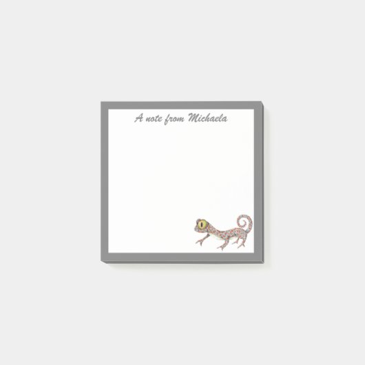 Schattige reptielgekko post-it® notes (Voorkant)