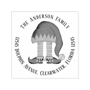 Schattige retouradres Funny Elf Return Christmas Zelfinktende Stempel