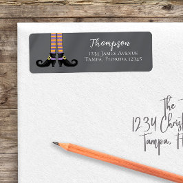 Schattige retouradres Halloween Witch Custom Etiket