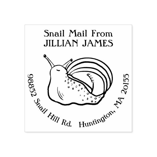 Schattige retouradres voor slakkenpost rubberstempel (Afrduk)