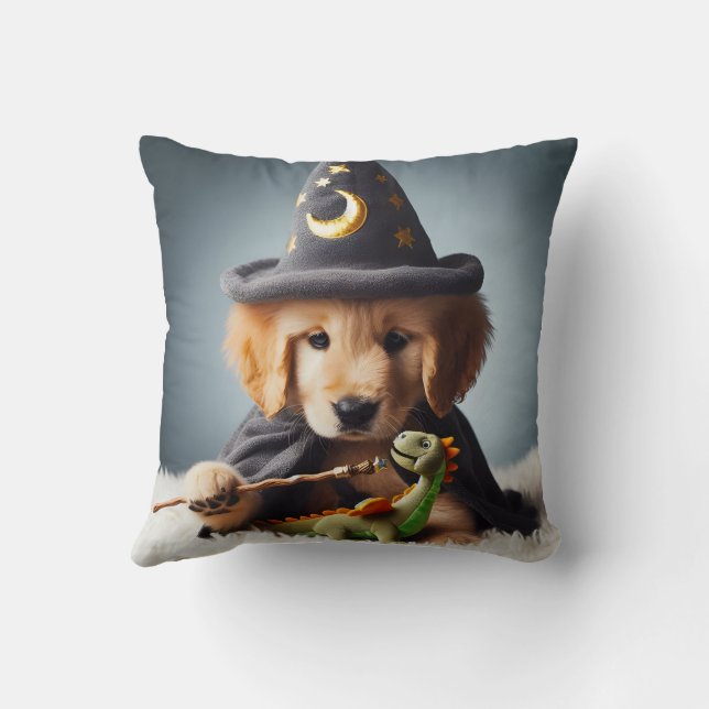 Schattige Retriever Wizard Pillow Kussen (Achterkant)