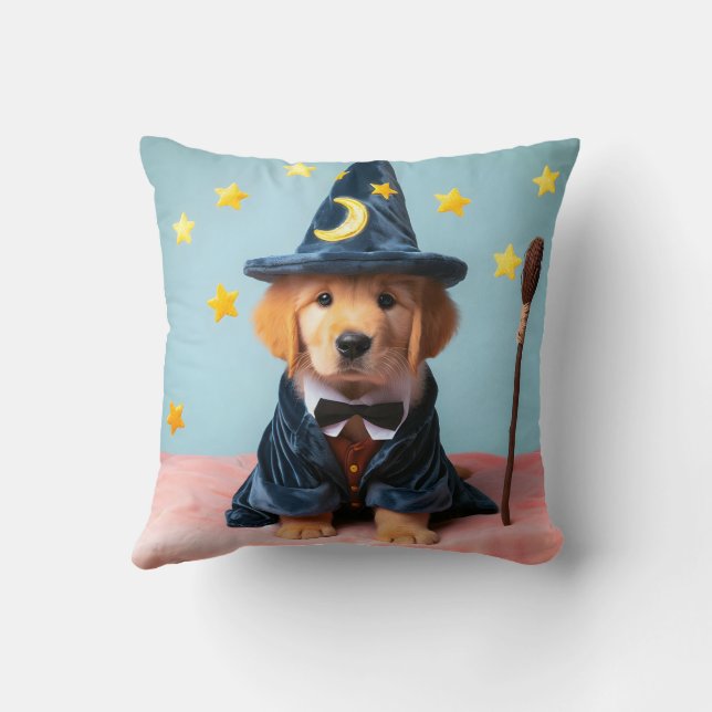 Schattige Retriever Wizard Pillow Kussen (Achterkant)