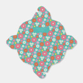 Schattige Retro 60s Flower Turquoise Custom Baby s Bedankdoosjes (Uitgevouwen)