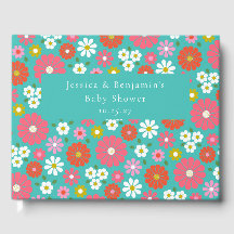 Schattige Retro 60s Flower Turquoise Custom Baby s