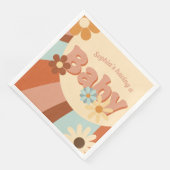 Schattige Retro 70s Groovy Baby shower Servet (Hoek)