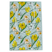 Schattige retro artwork Waterverf botanisch blauw Medium Cadeauzakje (Voorkant)