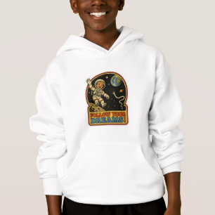 Schattige Retro Astronaut Volg Je Dromen Ruimte Me