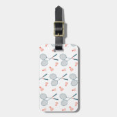 Schattige Retro Badminton Birdie Racquet CUSTOM Bagagelabel (Voorkant verticaal)