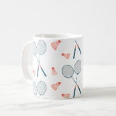 Schattige Retro Badminton Birdie Racquet Shuttleco Koffiemok (Voorkant links)