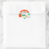 Schattige retro bak ingrediënten gepersonaliseerd  ronde sticker (Tas)