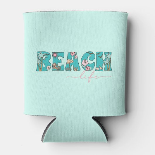 Schattige Retro Beach Life Blikjeskoeler (Voorkant)