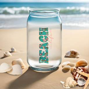 Schattige Retro Beach Life Blikvorm Glas