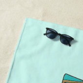 Schattige Retro Beach Life Strandlaken (In situ)