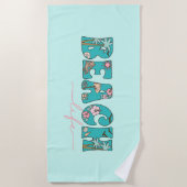 Schattige Retro Beach Life Strandlaken (Voorkant)