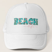 Schattige Retro Beach Life Trucker Pet (Voorkant)