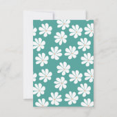 Schattige Retro Blauwgroen Bloemen Afstuderen Foto Aankondiging (Achterkant)