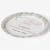 Schattige Retro Bloem Bruidsfeestje Papieren Bordje (Gekanteld)