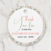 Schattige Retro Bloem Bruiloft Feest Bedankjes Labels (Achterkant)