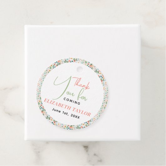 Schattige Retro Bloem Bruiloft Feest Bedankjes Labels (In situ)