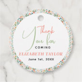 Schattige Retro Bloem Bruiloft Feest Bedankjes Labels (Voorkant)